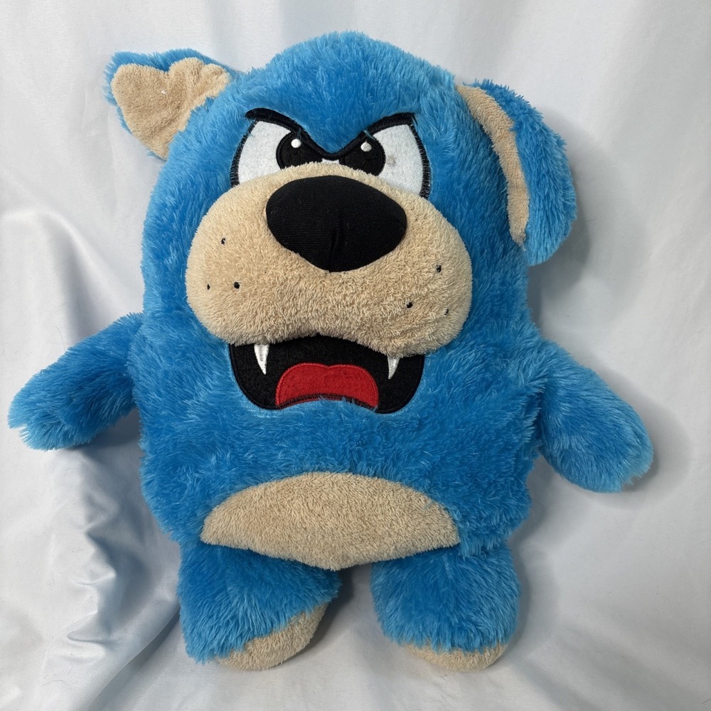 Blue Angry Dog Plush By Goffa Stuffed Animal 20" Rare READ